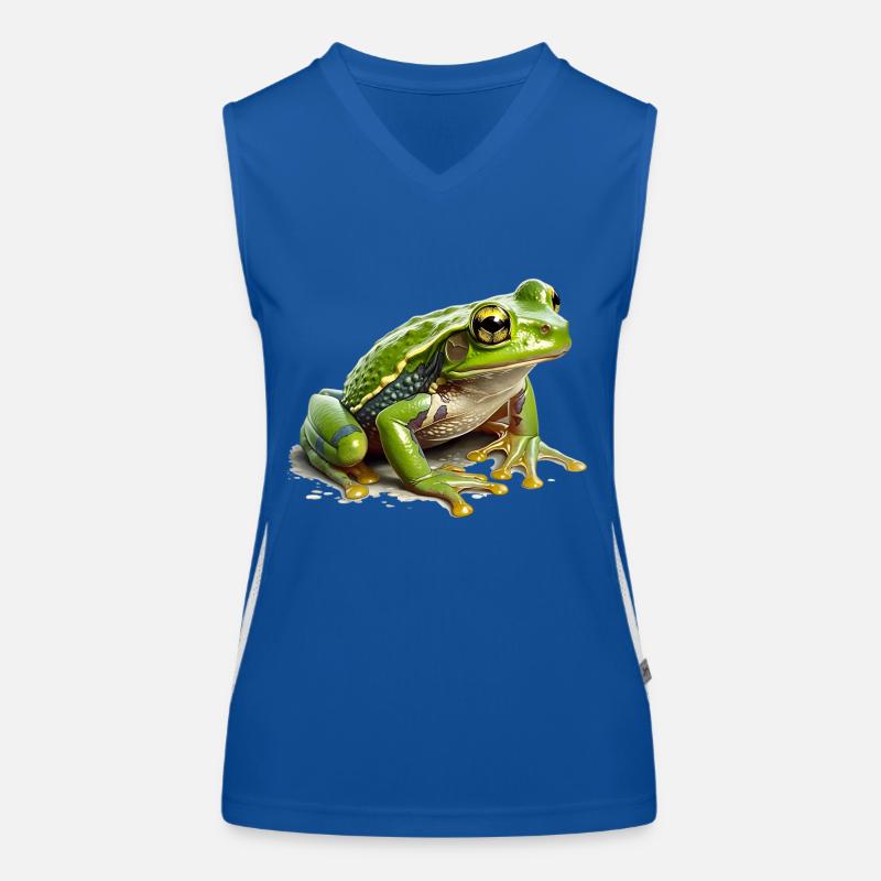 Grasfrosch wartet für den Nachwuchs auf Regen Funktionelles Kontrast-Tank Top für Frauen