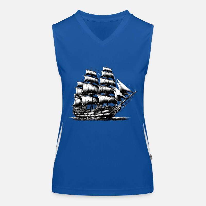 Old Sailing Ship Women's Functional Contrast Tank Top