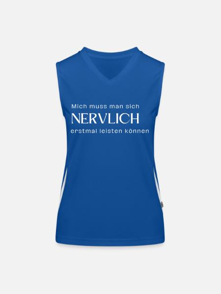 Mich muss man sich nervlich erstmal leisten können - Funktionelles Kontrast-Tank Top für Frauen - Royal/Weiß - Vorne