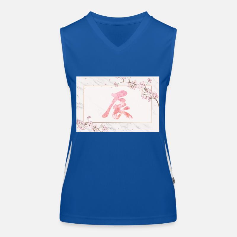 Kanji Kirschblüten Neujahr, 2024 Funktionelles Kontrast-Tank Top für Frauen