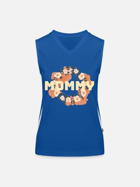 Mutterliebe im Blütenmeer - Funktionelles Kontrast-Tank Top für Frauen - Royal/Weiß - Vorne