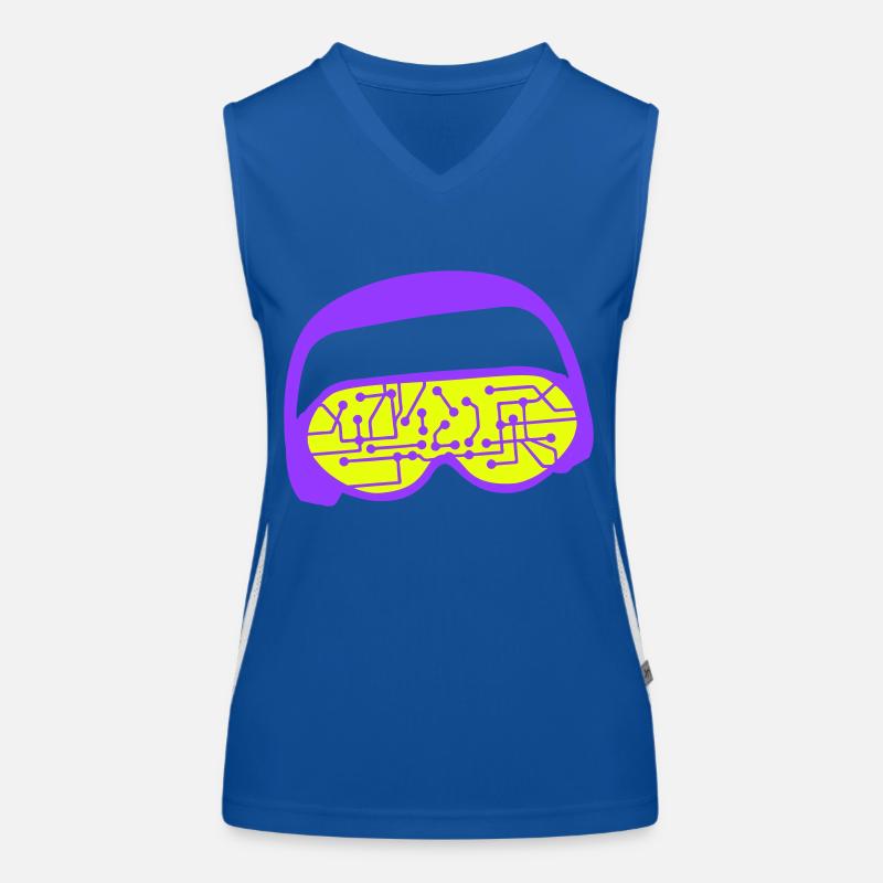 DJ Data Microchip Sunglasses Glasses Party Music Women's Functional Contrast Tank Top