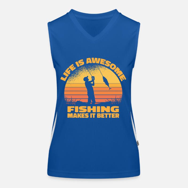 Life is awesome, fishing makes it better - Angler Women's Functional Contrast Tank Top