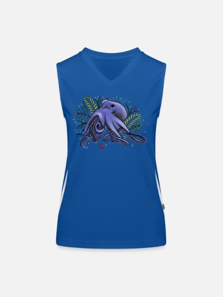 Octopus - Under the sea - Women's Functional Contrast Tank Top - royal/white - Front
