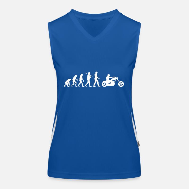 Motorrad Shirt · Motorräder · Evolution · Biker Funktionelles Kontrast-Tank Top für Frauen