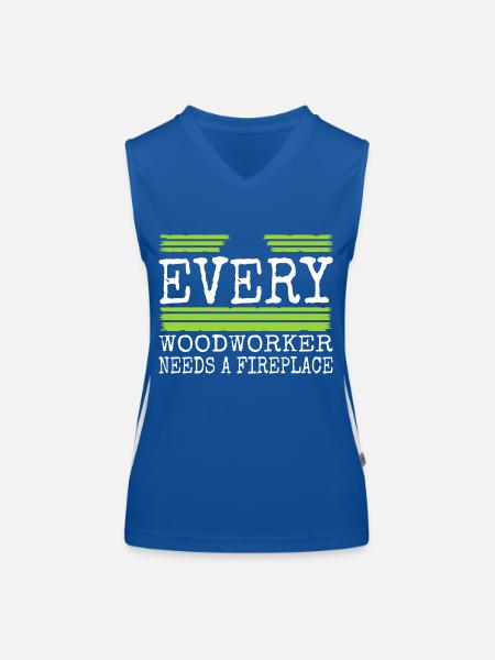 carpenter saw felling plumber hobbyists axes - Funktionelles Kontrast-Tank Top für Frauen - Royal/Weiß - Vorne