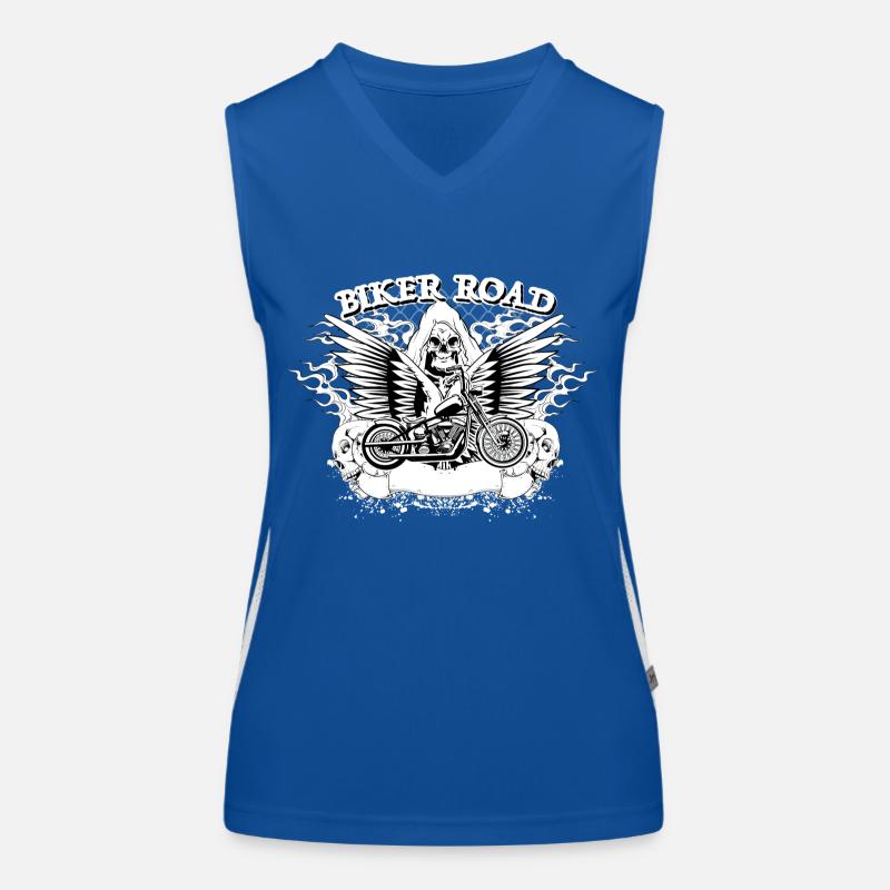 Biker Skull Women's Functional Contrast Tank Top