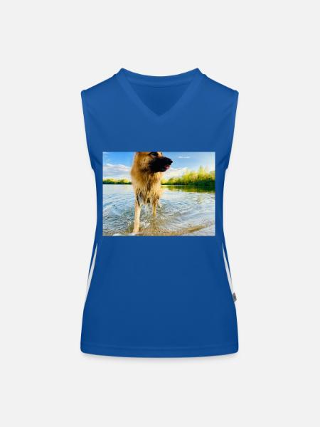 Altdeutscher Schäferhund - Funktionelles Kontrast-Tank Top für Frauen - Royal/Weiß - Vorne