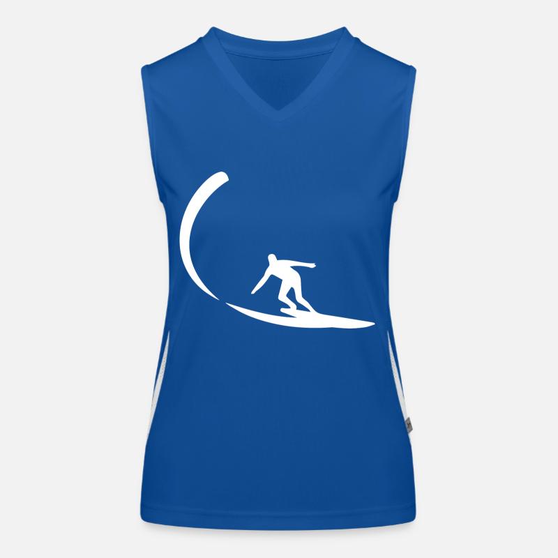 Surf Surfboard Surfer Idée Cadeau Débardeur respirant contrasté Femme