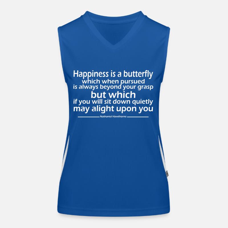 Glück ist ein Schmetterling, der, wenn er verfolgt wird, Funktionelles Kontrast-Tank Top für Frauen