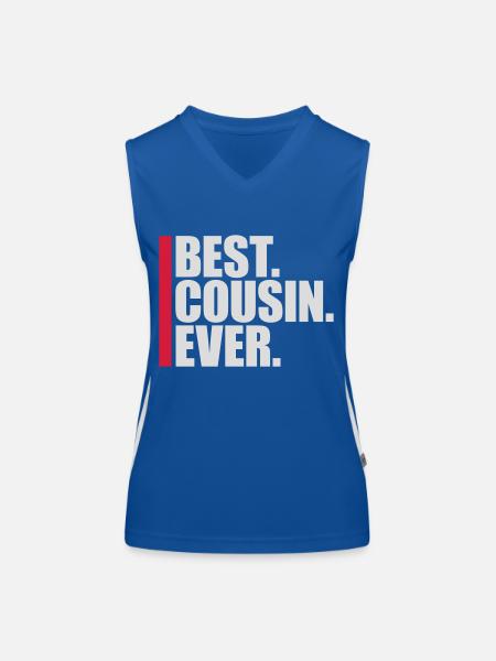 best cousin ever Zitat - Funktionelles Kontrast-Tank Top für Frauen - Royal/Weiß - Vorne