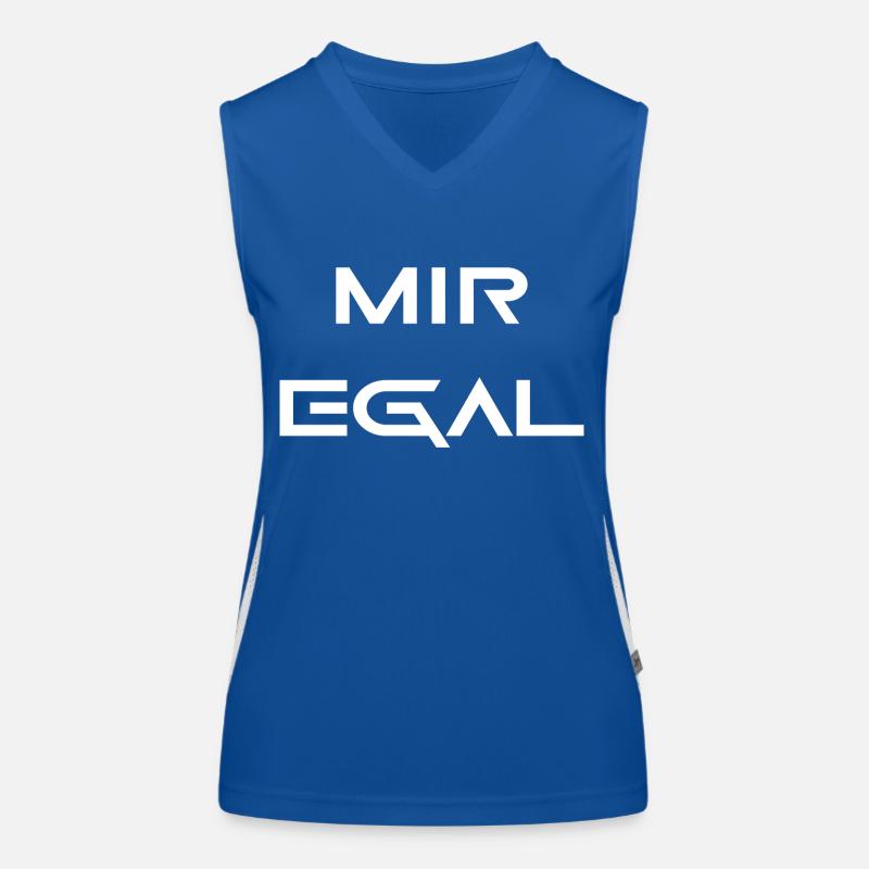 mir egal Geschenk Spruch Funktionelles Kontrast-Tank Top für Frauen