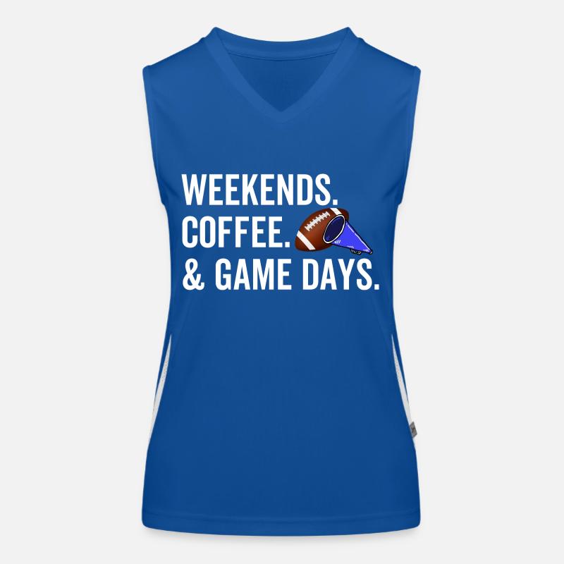Weekends Coffee Game Days Women's Functional Contrast Tank Top
