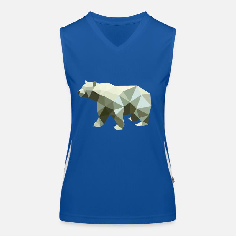Bear, Polygon, Angular, Hiking, Trees, Animal, Mountains, Nature Women's Functional Contrast Tank Top