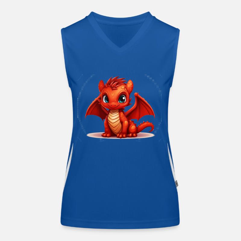 Kleiner roter Drache Funktionelles Kontrast-Tank Top für Frauen