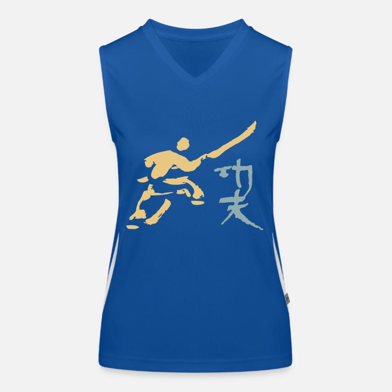 Kungfu - Shaolin Mönch mit Hellbarde Funktionelles Kontrast-Tank Top für Frauen