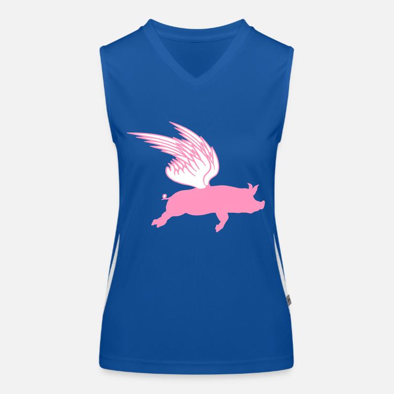 Wenn Fliegende Flügel Flug Schweine Fliegen können Funktionelles Kontrast-Tank Top für Frauen