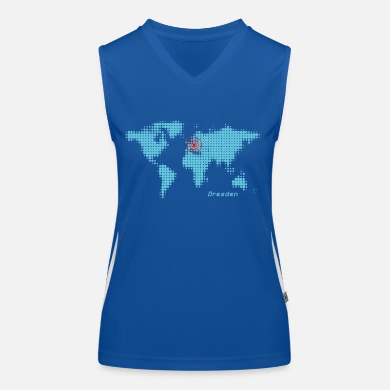 dresden world map Women's Functional Contrast Tank Top
