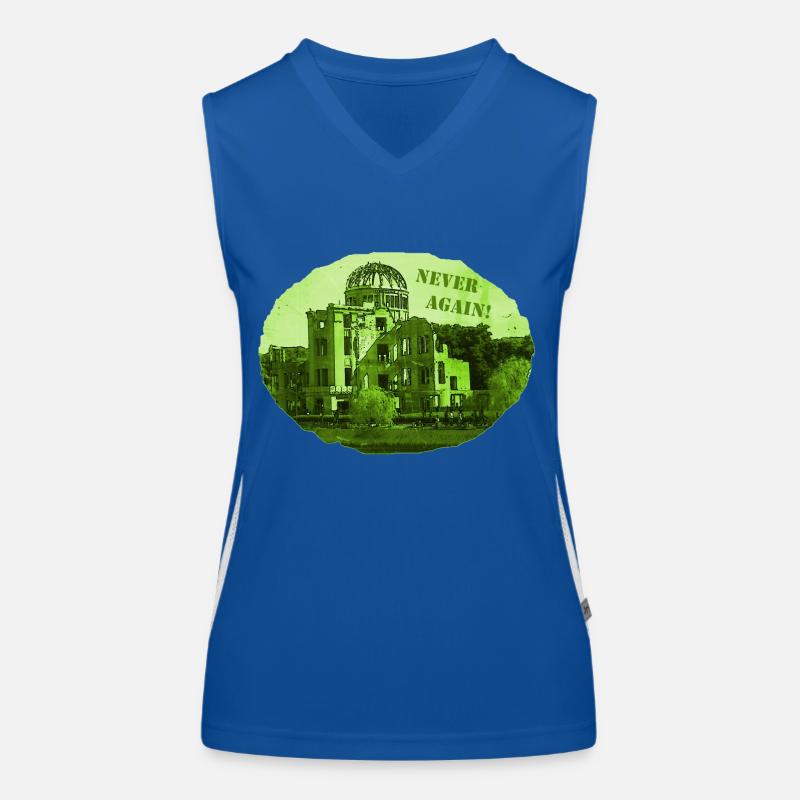 Hiroshima - Never again! Funktionelles Kontrast-Tank Top für Frauen