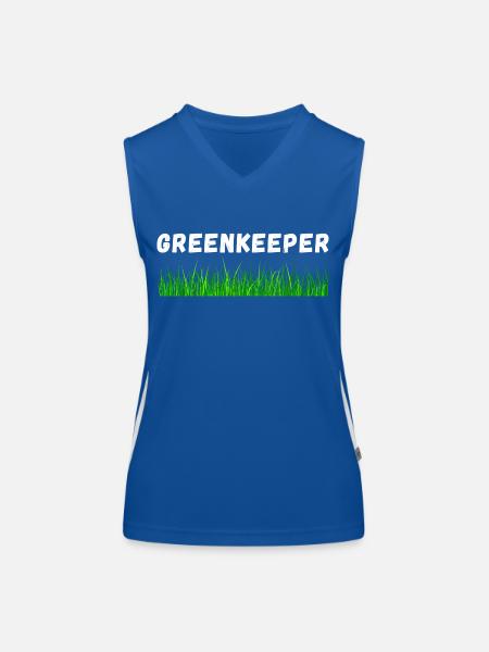 Greenkeeper Platzwart Fußball Gärtner Geschenkidee - Funktionelles Kontrast-Tank Top für Frauen - Royal/Weiß - Vorne
