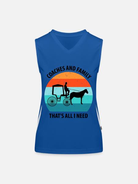 Kutscher Kutsche Pferdekutscher Kutschieren - Funktionelles Kontrast-Tank Top für Frauen - Royal/Weiß - Vorne