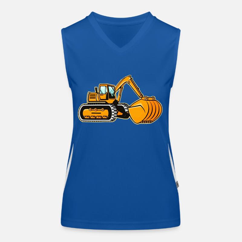 Large Crawler Excavator - Women's Functional Contrast Tank Top - royal/white