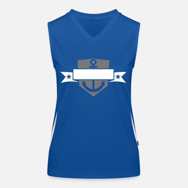 bannière bouclier blason nom de texte ancré ancre jeter Débardeur respirant contrasté Femme