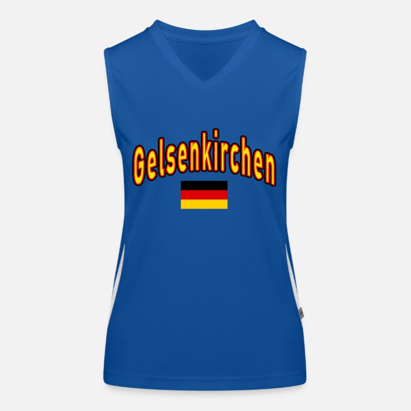 Gelsenkirchen Drapeau allemand Débardeur respirant contrasté Femme
