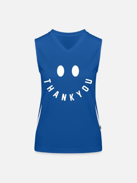 thank you - Funktionelles Kontrast-Tank Top für Frauen - Royal/Weiß - Vorne