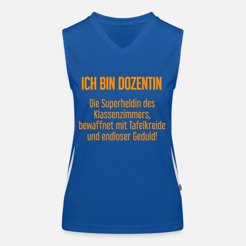 Dozentin - Die Superheldin des Klassenzimmers! Funktionelles Kontrast-Tank Top für Frauen