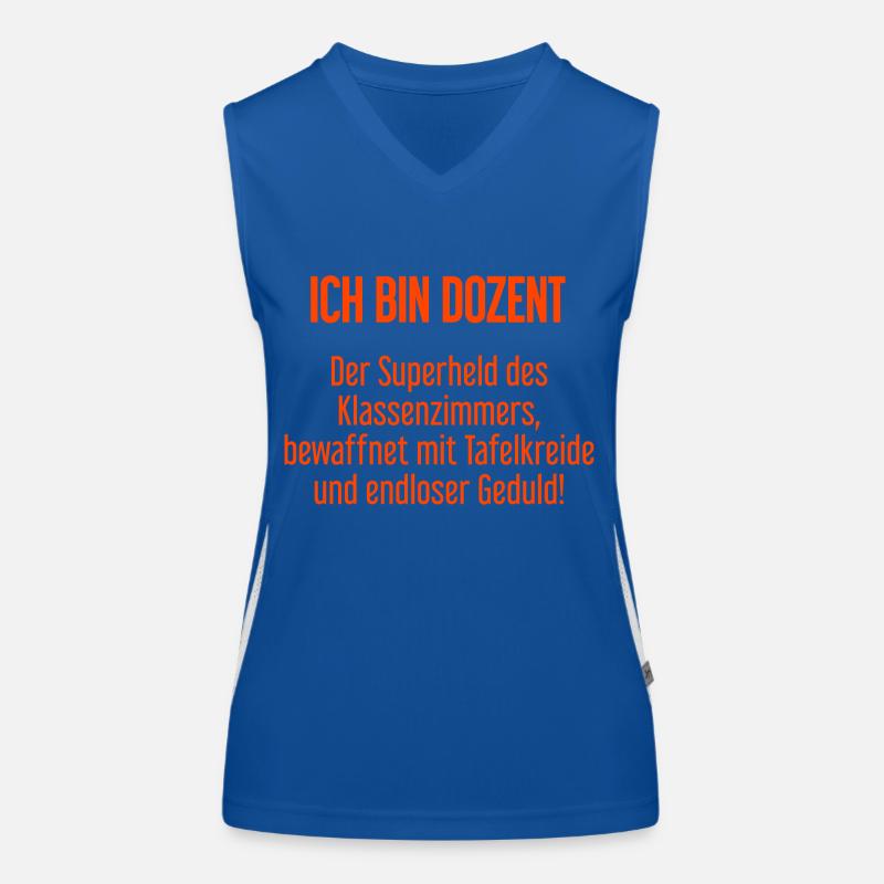 Dozent - Der Superheld des Klassenzimmers! Funktionelles Kontrast-Tank Top für Frauen