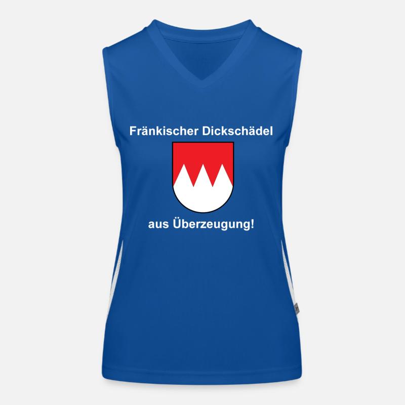Fränkischer Dickschädel Funktionelles Kontrast-Tank Top für Frauen