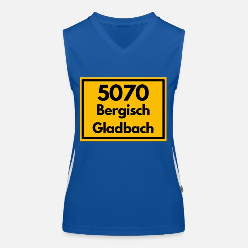 Panneau de la ville ancien code postal 5070 BERGISCH GLADBACHi Débardeur respirant contrasté Femme
