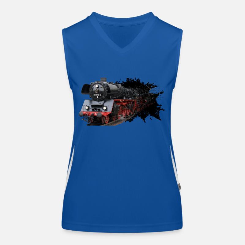 Dampflok 03 1010 Funktionelles Kontrast-Tank Top für Frauen