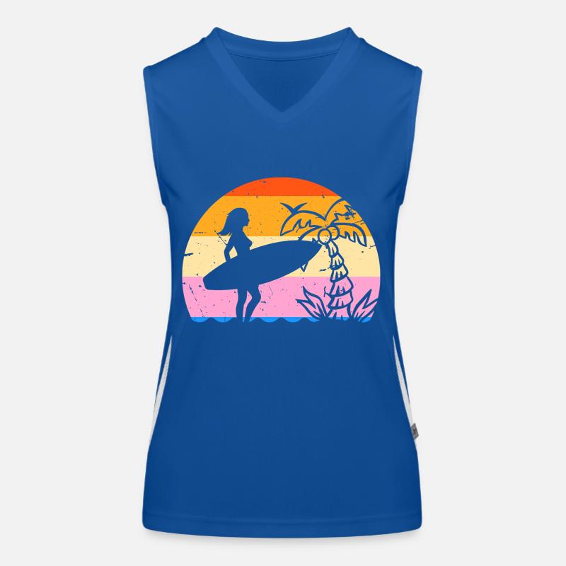 Surfeuse Retro palmier Débardeur respirant contrasté Femme