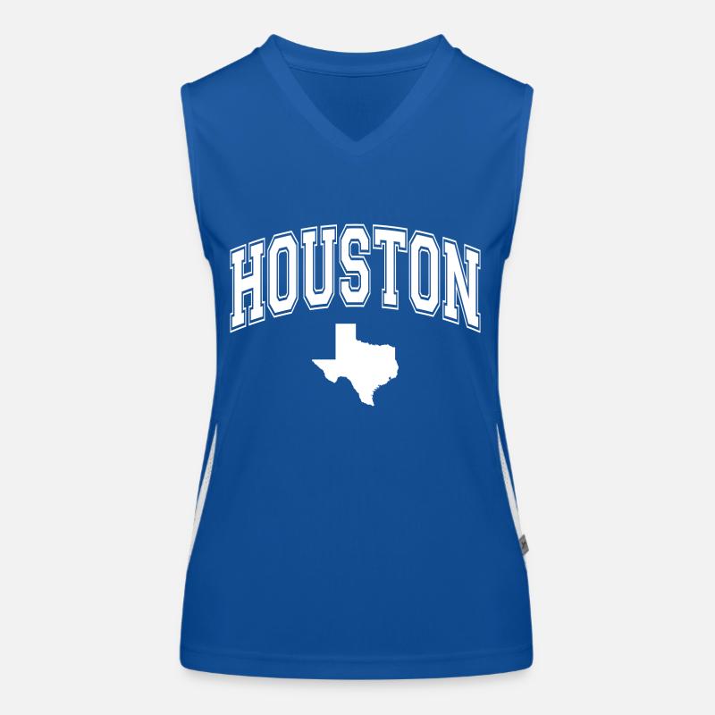 houston outline map Women's Functional Contrast Tank Top