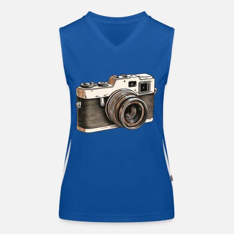 Camera Retro Drawing Women's Functional Contrast Tank Top
