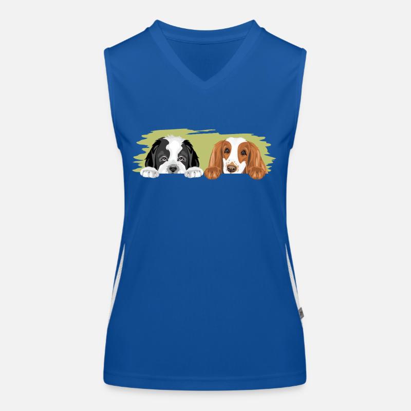 Saint Bernard et Cocker Spaniel sont les meilleurs amis Débardeur respirant contrasté Femme