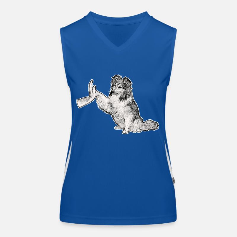 Sheltie Team Player Funktionelles Kontrast-Tank Top für Frauen