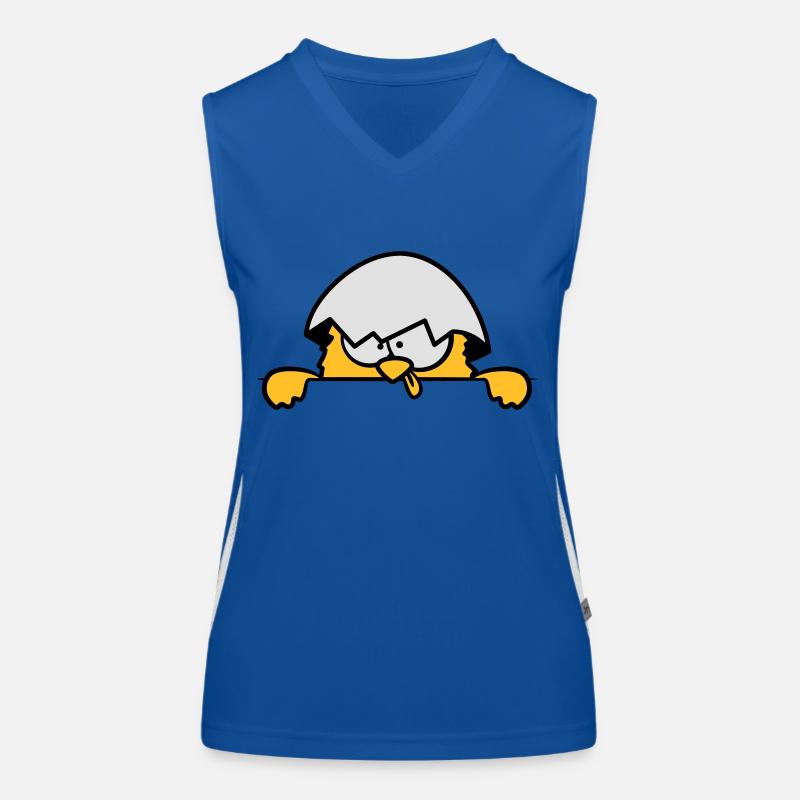 Verrücktes Küken hinter Mauer Funktionelles Kontrast-Tank Top für Frauen