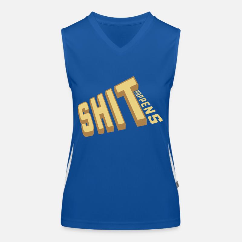 Shit happens fun saying Women's Functional Contrast Tank Top