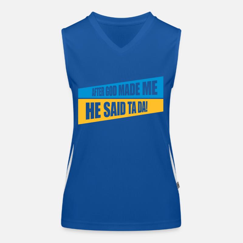 after god made me Funktionelles Kontrast-Tank Top für Frauen