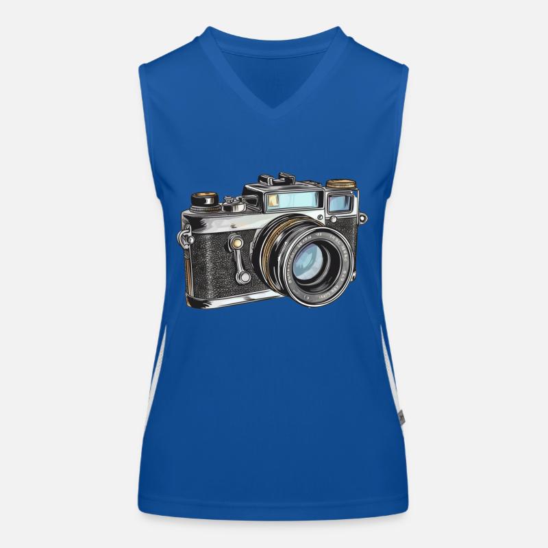 Camera Retro Drawing Women's Functional Contrast Tank Top