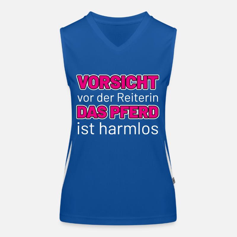 vorsicht vor der Reiterin Funktionelles Kontrast-Tank Top für Frauen
