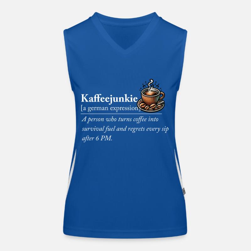 Coffee Junkie – Définition du café amusant Débardeur respirant contrasté Femme