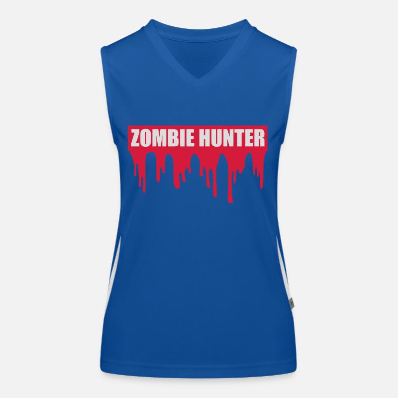 zombie hunter Halloween Quote Women's Functional Contrast Tank Top