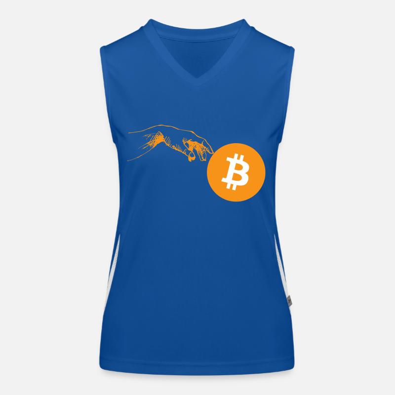 Krypto Creation Hand 3 Bitcoin Funktionelles Kontrast-Tank Top für Frauen