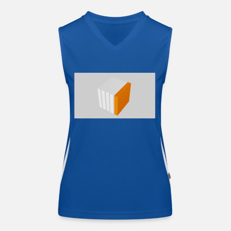 Splitting cube orange Women's Functional Contrast Tank Top
