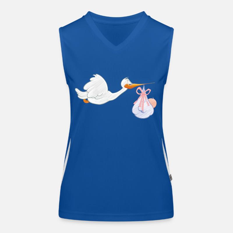 Storch mit Kleinkind Funktionelles Kontrast-Tank Top für Frauen