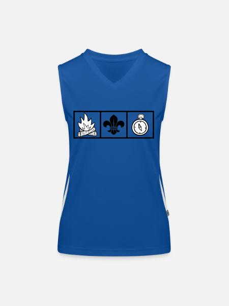 Scout / Scoutisme - Débardeur respirant contrasté Femme - bleu/blanc - Devant